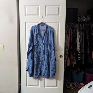 Simply Be Size 28 Medium Wash Chambray Dress